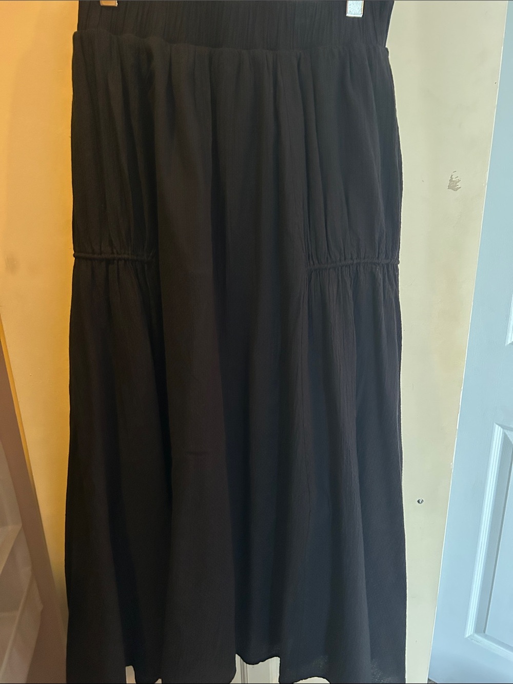 Carly Jean Los Angeles Black Tiered Maxi Skirt
